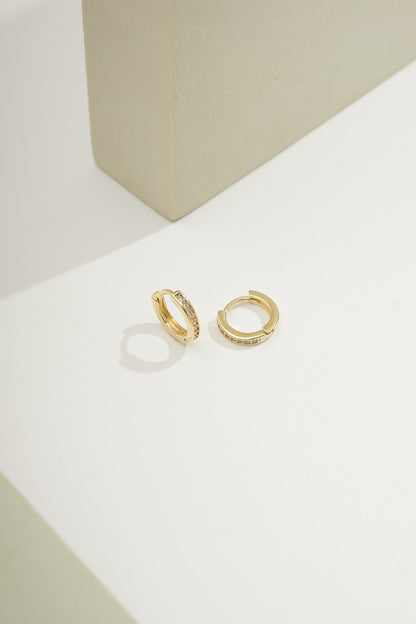Fine Pavé Huggies Gold