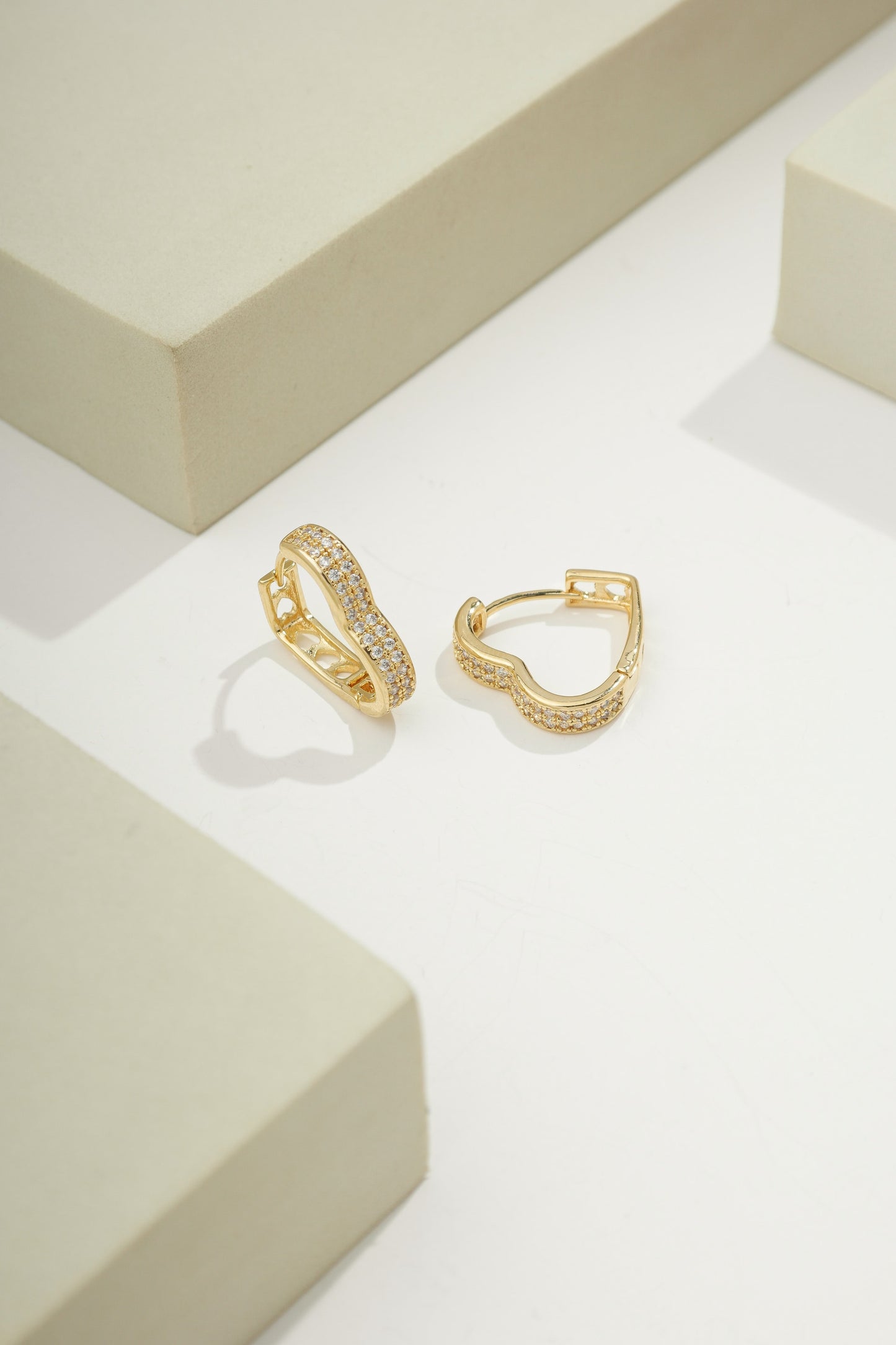 Heartbeat Huggie Hoops Gold
