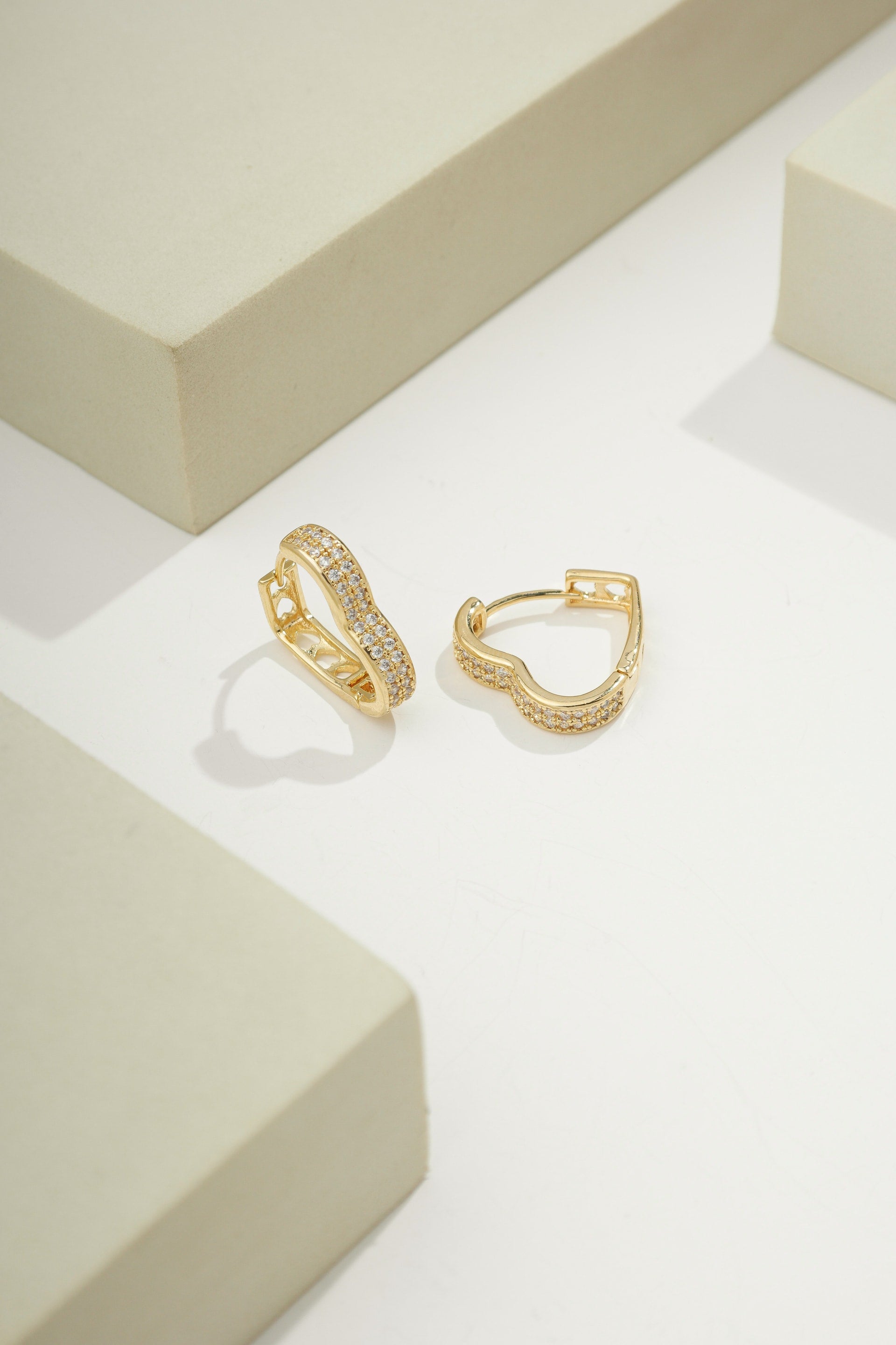 Heartbeat Huggie Hoops Gold