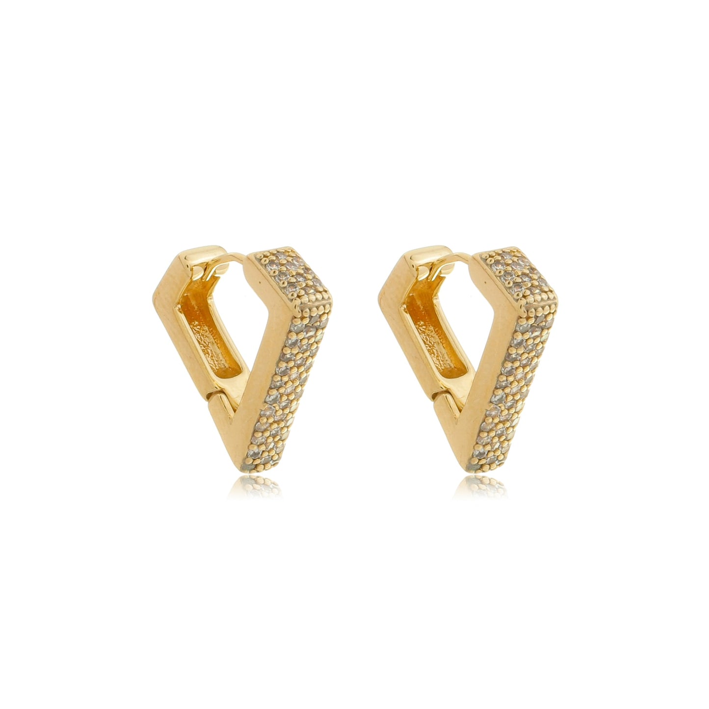 V-Shaped Pavé Huggie Earrings