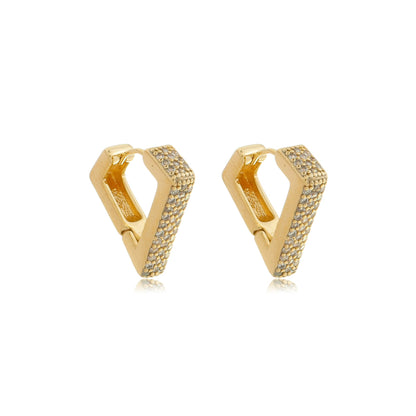 V-Shaped Pavé Huggie Earrings