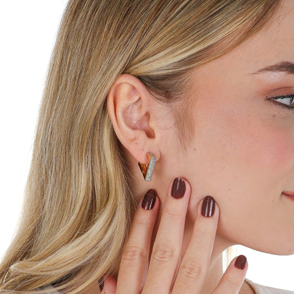 V-Shaped Pavé Huggie Earrings