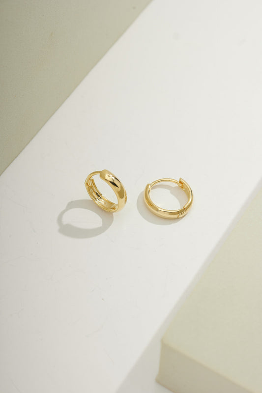 Classic Sleek Mini Hoop Earrings 15mm