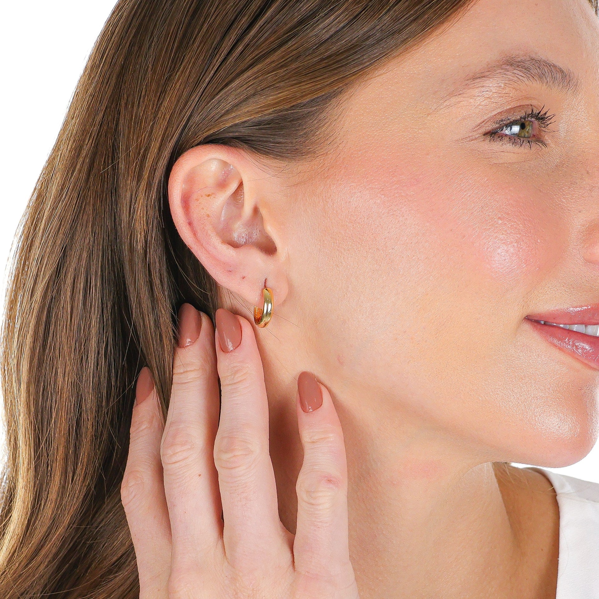 Classic Sleek Mini Hoop Earrings 15mm