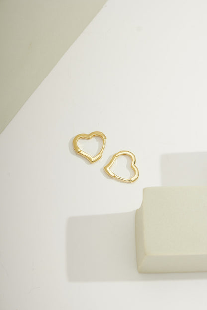 Dainty Heart Hoop Earrings 13mm