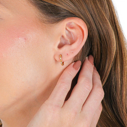Dainty Heart Hoop Earrings 13mm