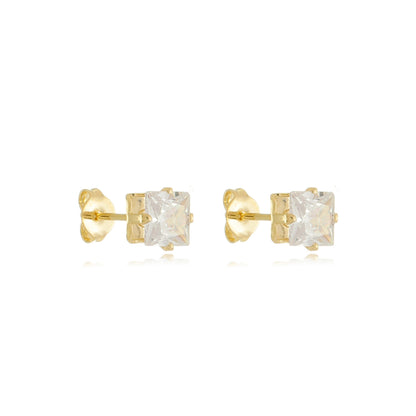 Princess Cut Stud Earring