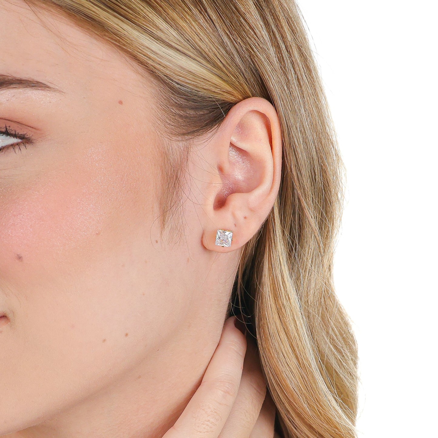 Princess Cut Stud Earring