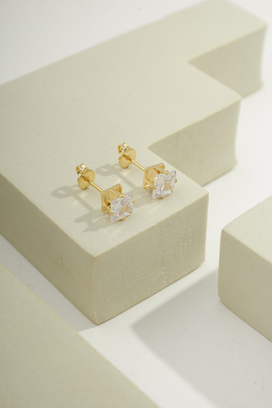 Princess Cut Stud Earring