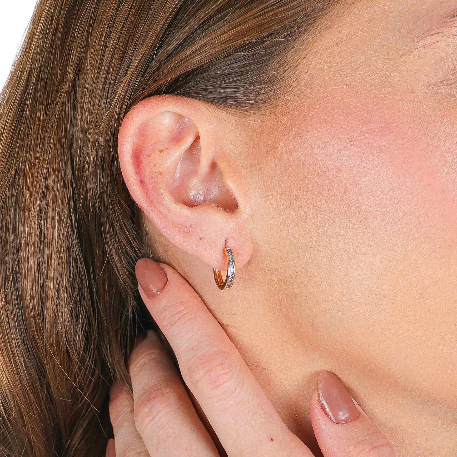 Classic Pave Huggie Hoop Earrings