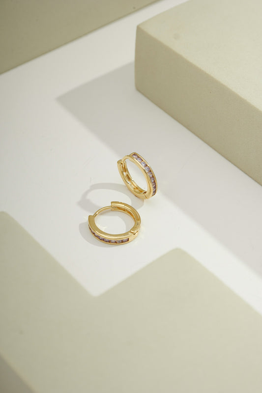 Classic Pave Huggie Hoop Earrings