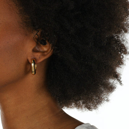 Chunky Square Hoop Gold