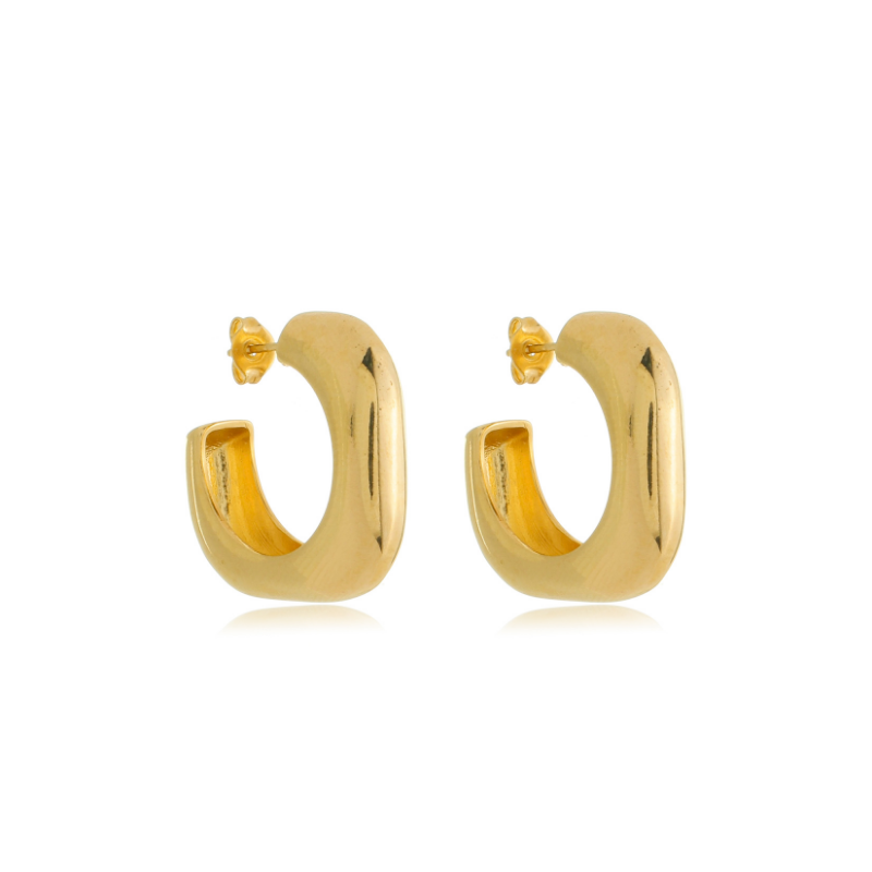Chunky Square Hoop Gold