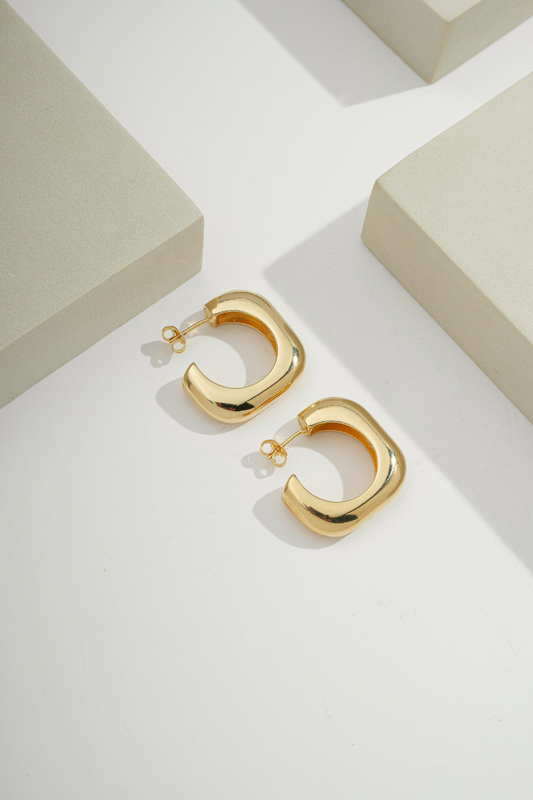 Chunky Square Hoop Gold