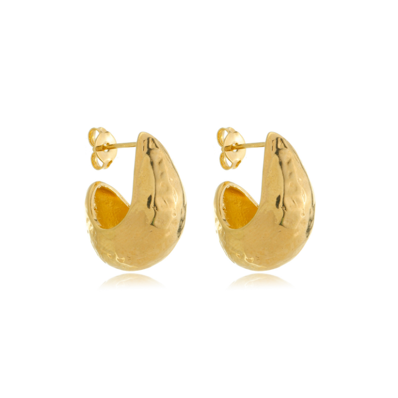 Bold Hammered Teardrop Earrings