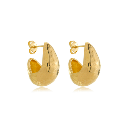 Bold Hammered Teardrop Earrings