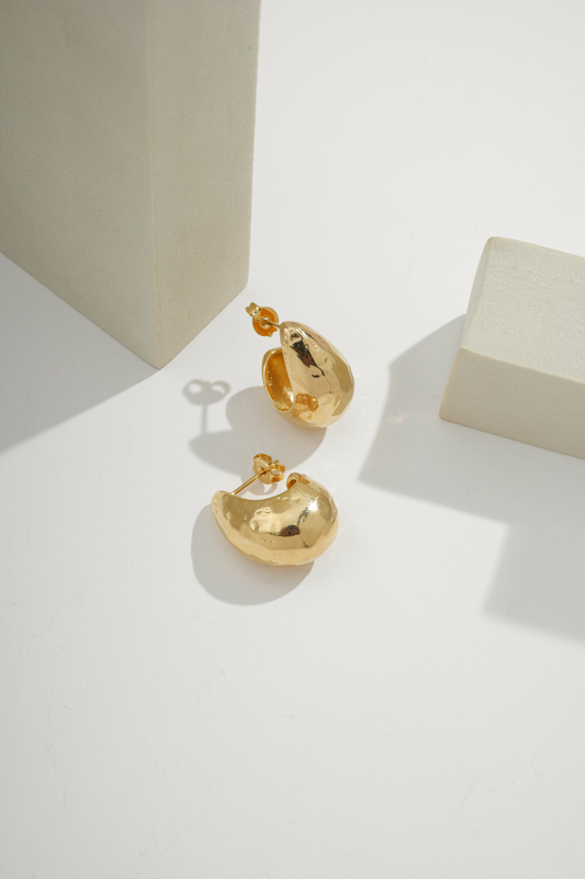 Bold Hammered Teardrop Earrings