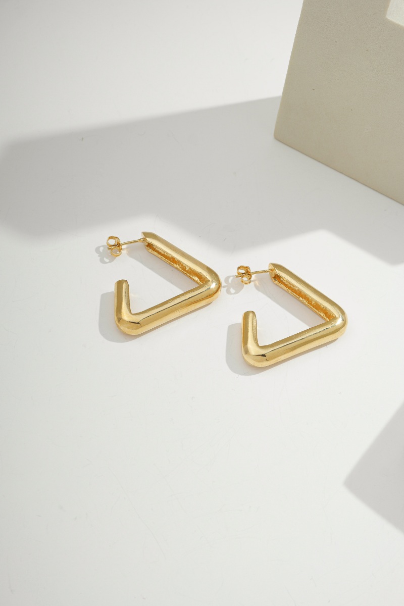 Triangular Hoop Gold
