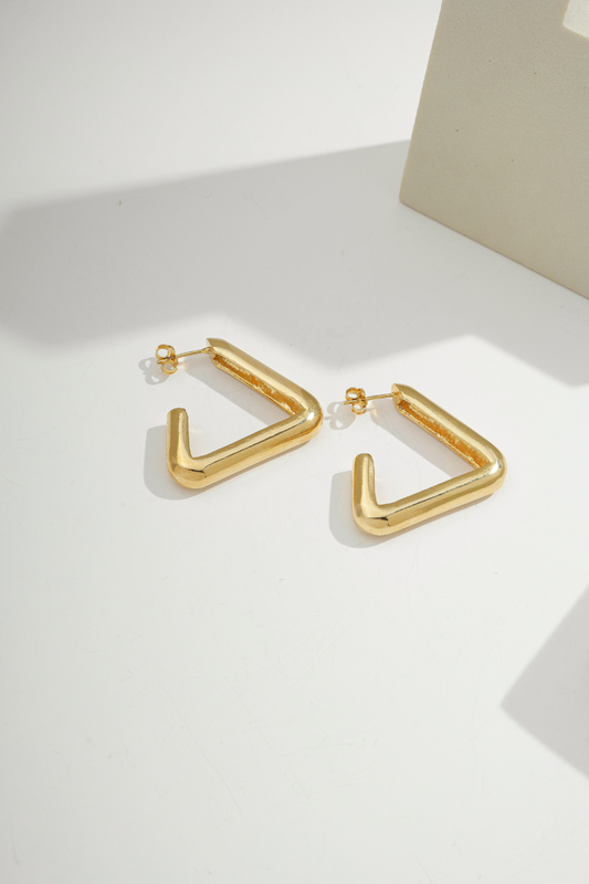 Triangular Hoop Gold