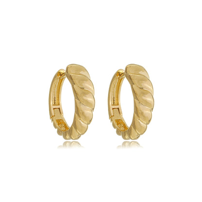 Sculpted Wave Hoops Gold