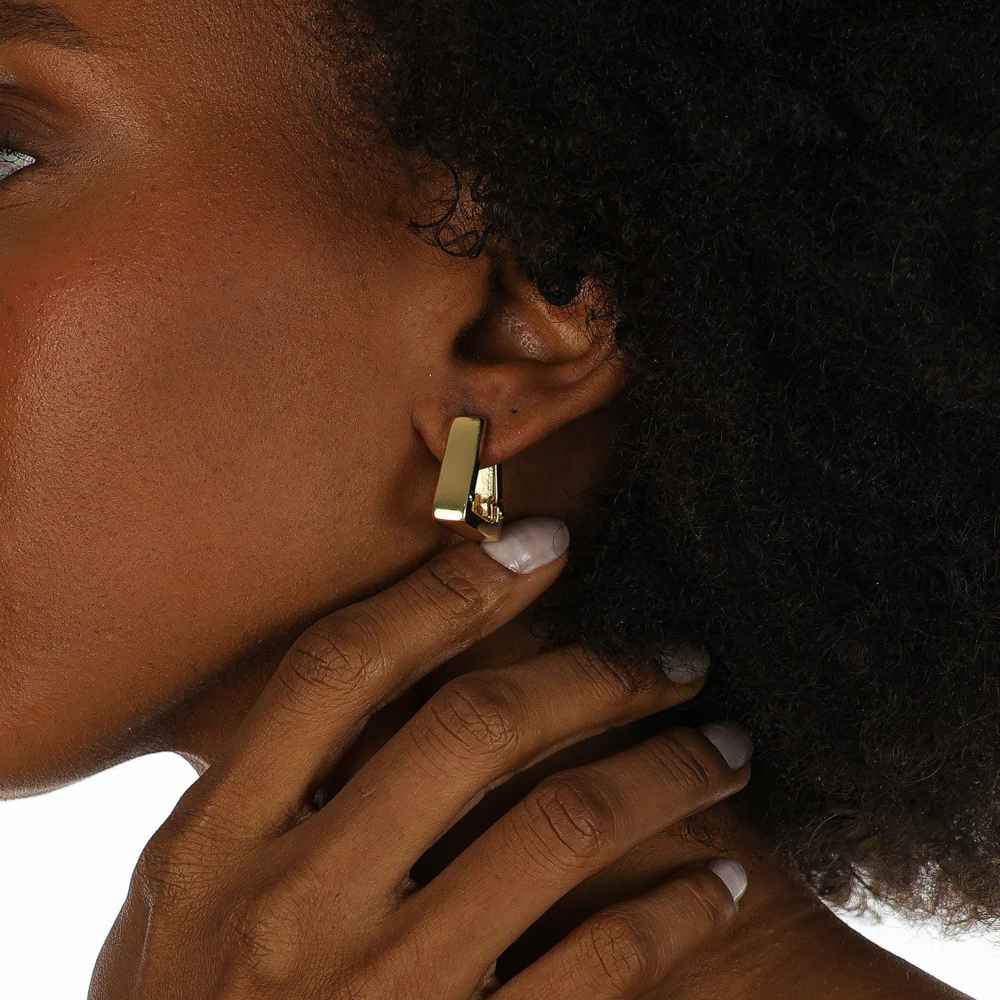 Angular Triangle Hoop Gold