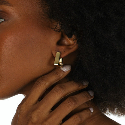 Angular Triangle Hoop Gold