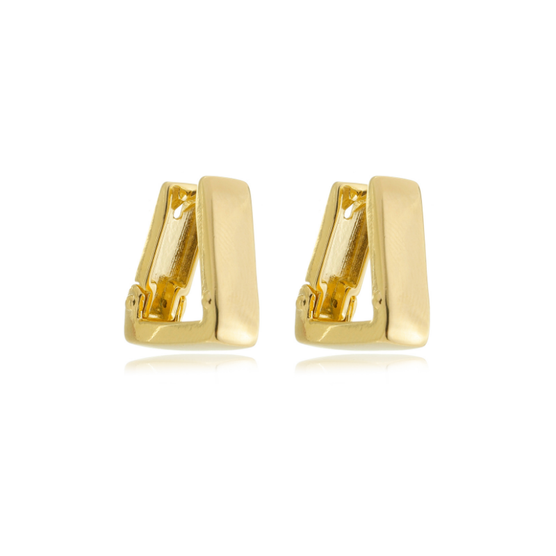 Angular Triangle Hoop Gold