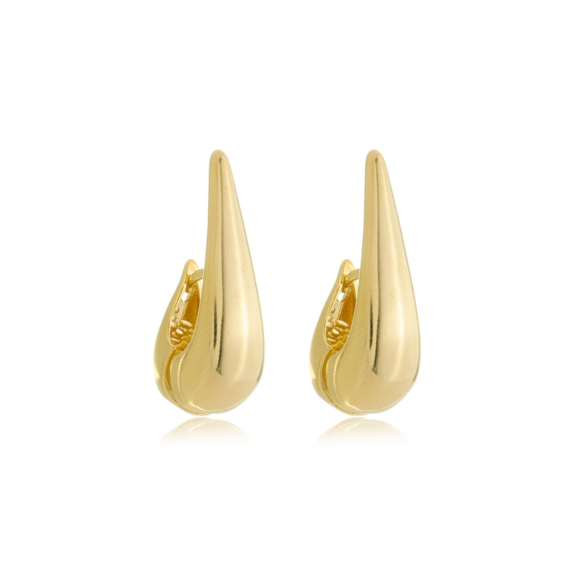 Glam Teardrop Huggie Gold