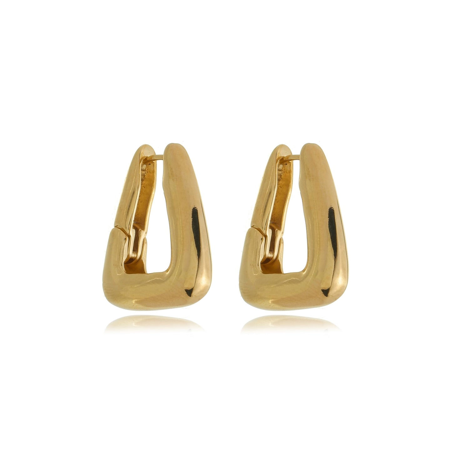 Bold Geometric Hoop Earrings Gold