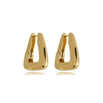 Bold Geometric Hoop Earrings Gold