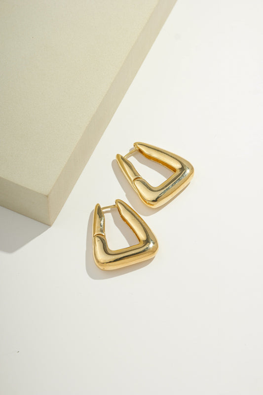 Bold Geometric Hoop Earrings Gold