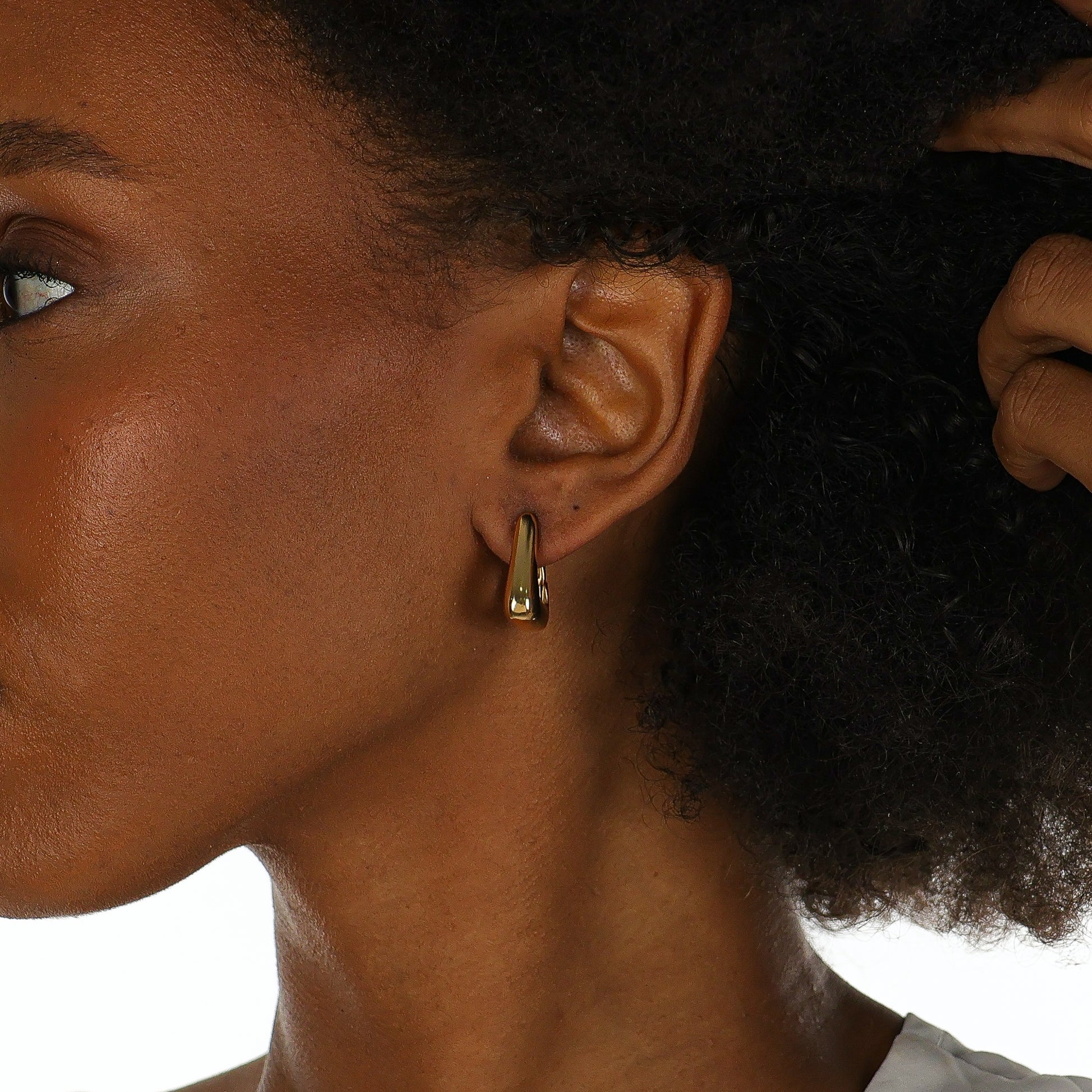 Rounded Triangle Hoop Gold