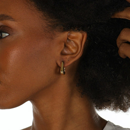 Rounded Triangle Hoop Gold