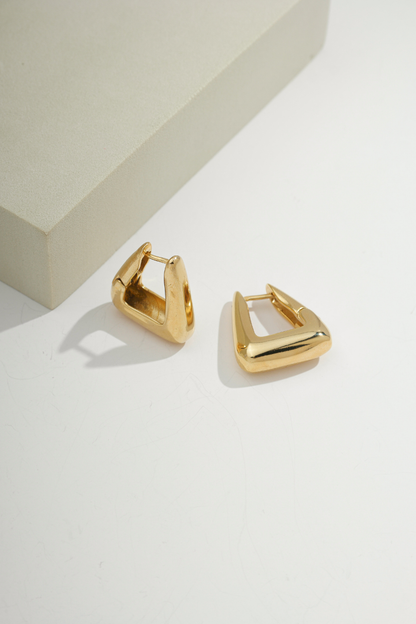 Rounded Triangle Hoop Gold