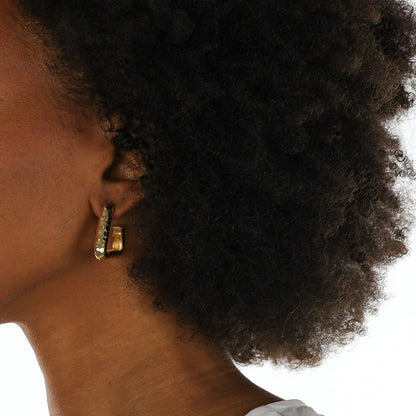 Hammered Triangular Hoops Gold