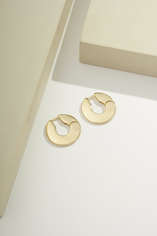 Flat Hoop Earrings Gold