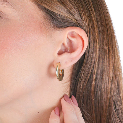 Flat Hoop Earrings Gold