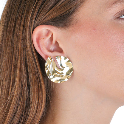 Textured Square Hoop Gold