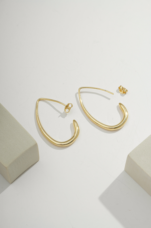 Teardrop Hoop Gold