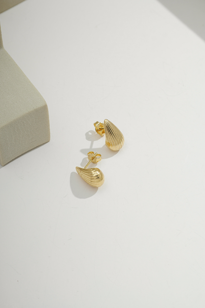 Mini Seashell Teardrop Earring Gold