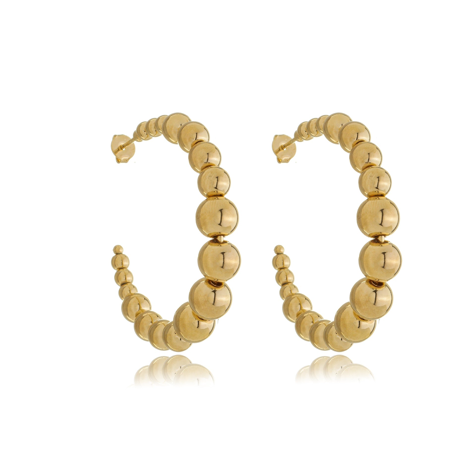 Graduated Beaded Hoop Earrings