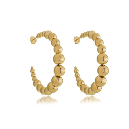 Graduated Beaded Hoop Earrings