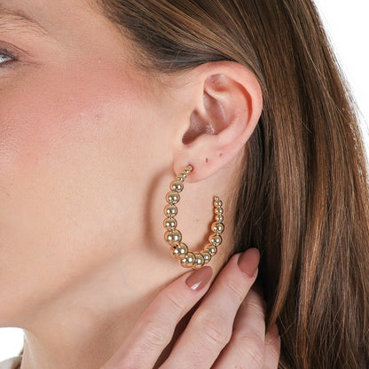 Graduated Beaded Hoop Earrings
