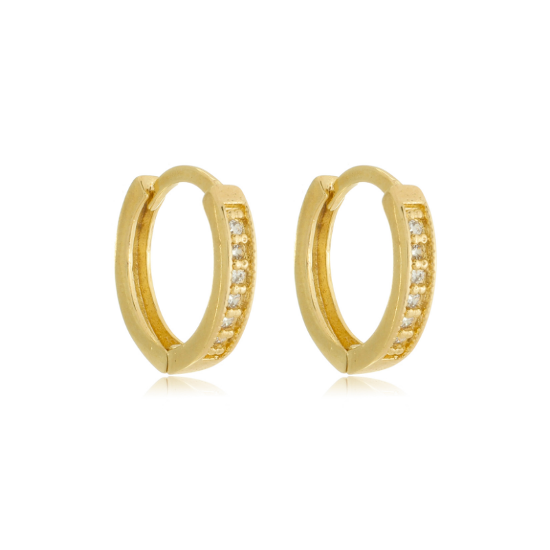 Beach Shine Pavé Huggie Gold