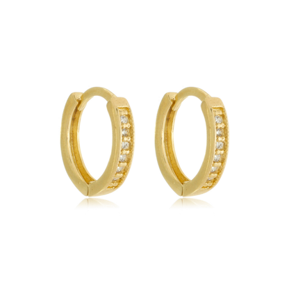 Beach Shine Pavé Huggie Gold