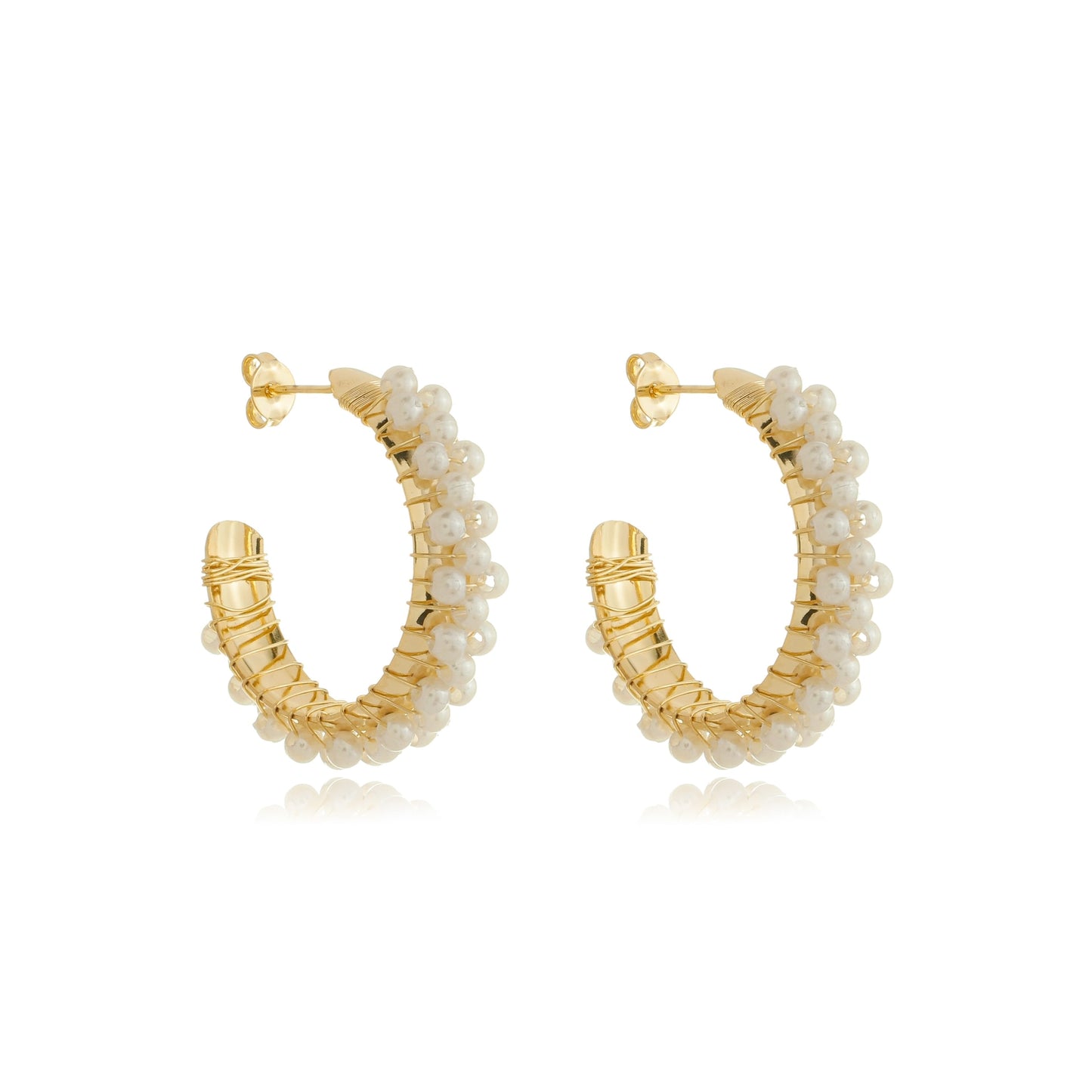 Grande Treasured Pearl Hoops Gold