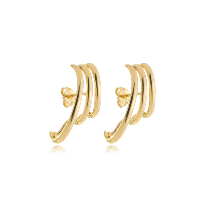 Statement Arc Earrings Gold