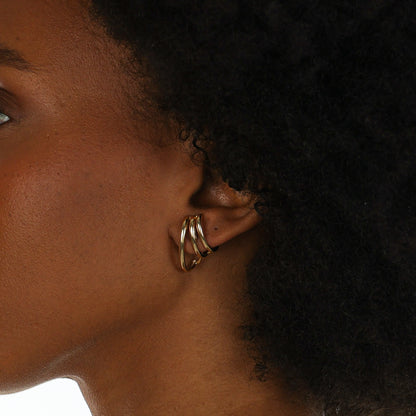 Statement Arc Earrings Gold