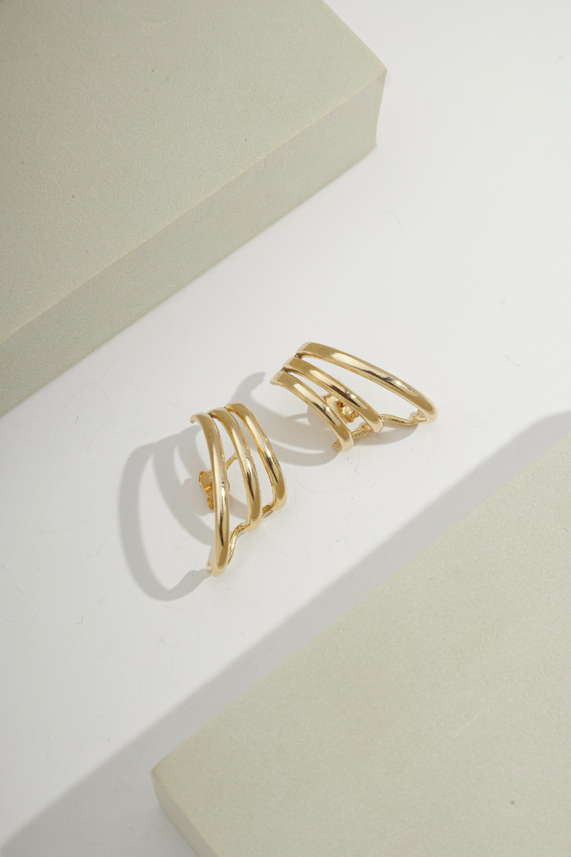 Statement Arc Earrings Gold
