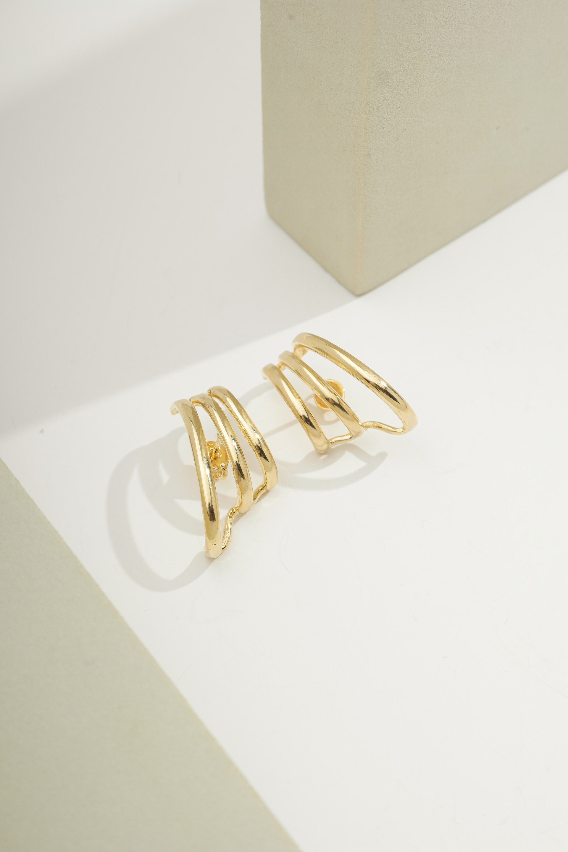 Statement Arc Earrings Gold